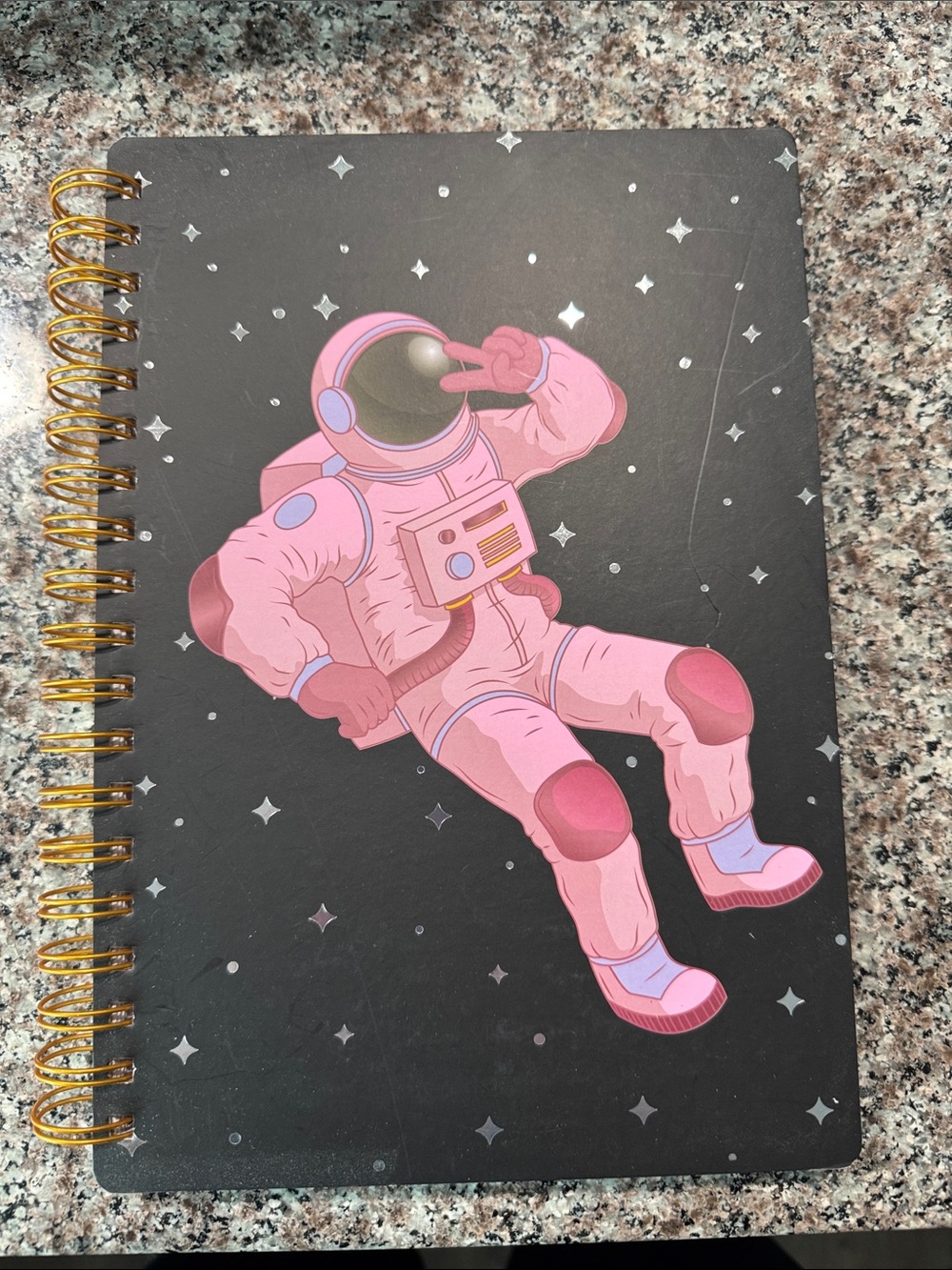 Pink Astronaut Spiral Notebook - Home Office